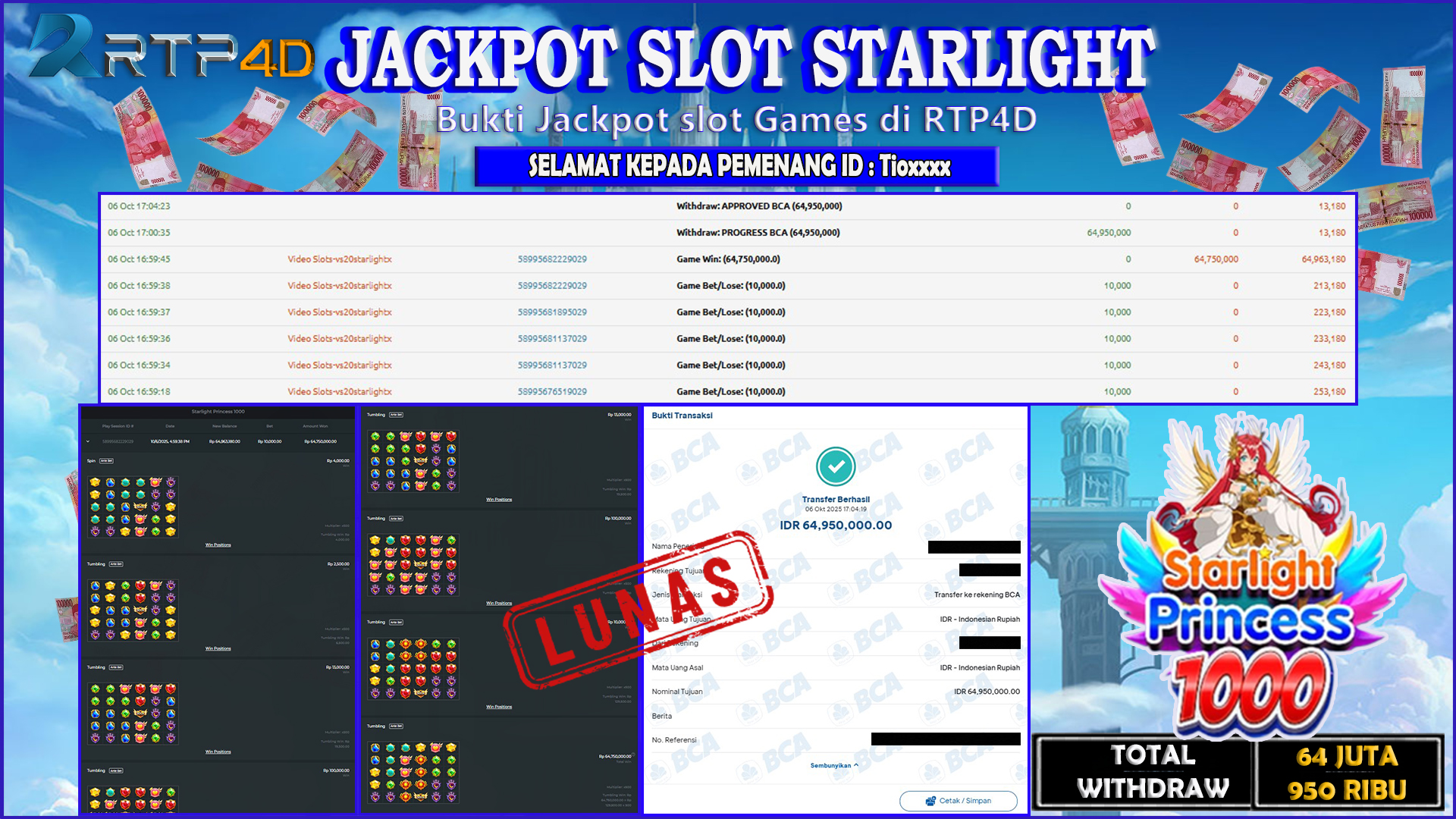 RTP4D Jackpot Slot Rp 64.950.000 ~ LUNAS