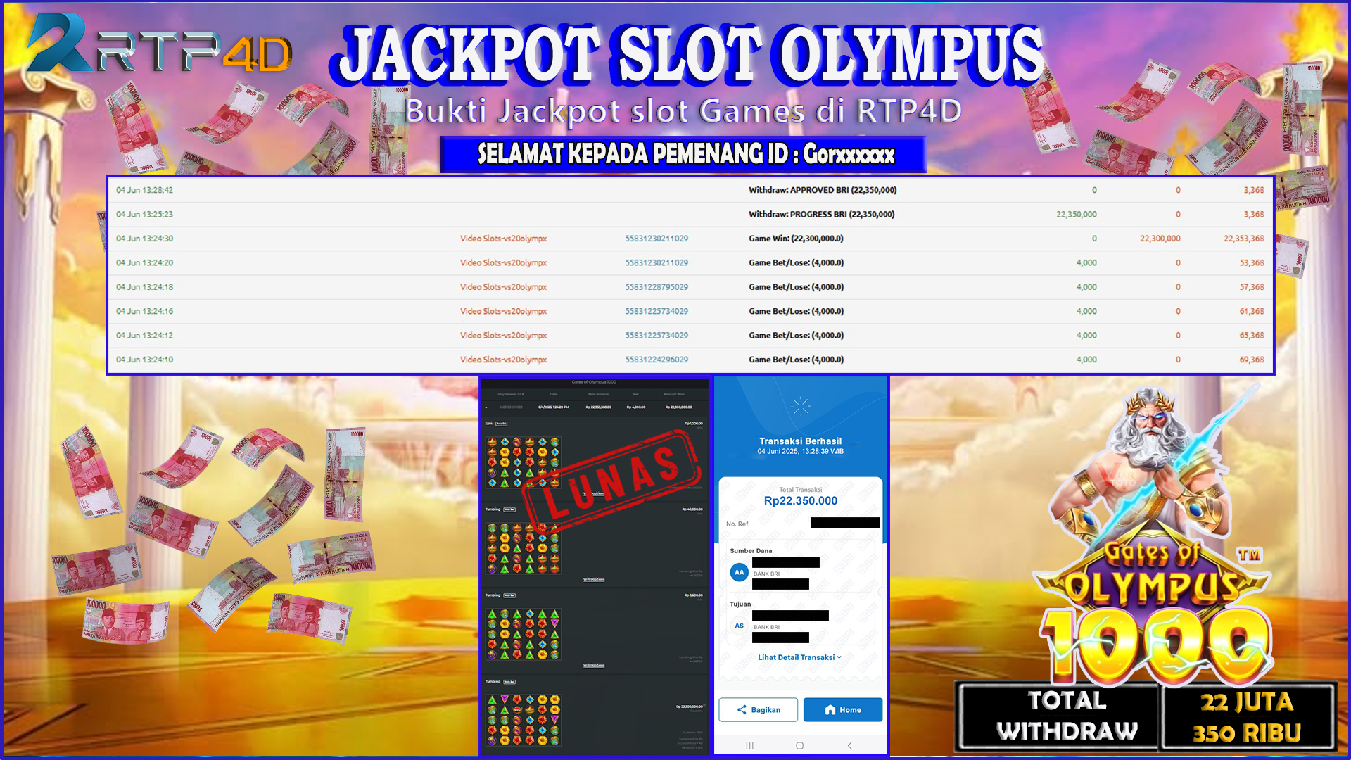 RTP4D Jackpot Slot Rp 22.350.000 ~ LUNAS
