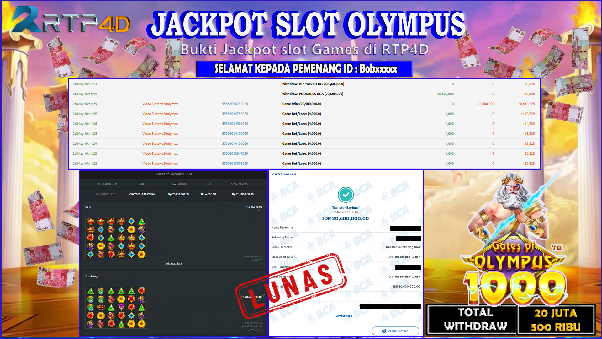 RTP4D Jackpot Slot Rp 20.500.000 ~ LUNAS