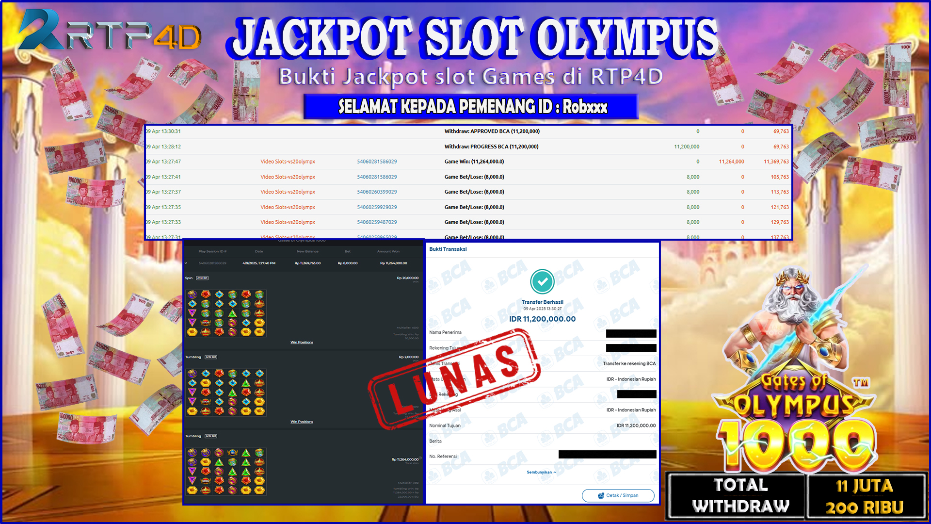 RTP4D Jackpot Slot Rp 11.200.000 ~ LUNAS