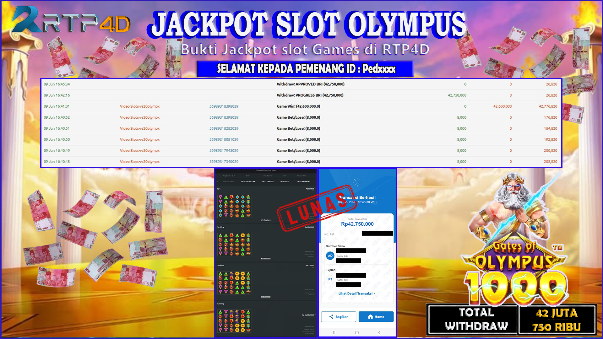RTP4D Jackpot Slot Rp 42.750.000 ~ LUNAS