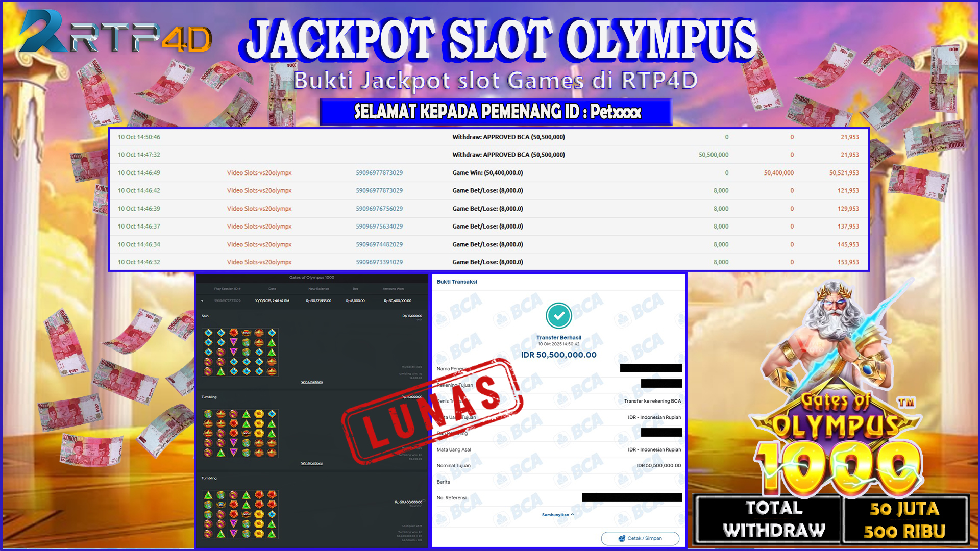 RTP4D Jackpot Slot Rp 50.500.000 ~ LUNAS