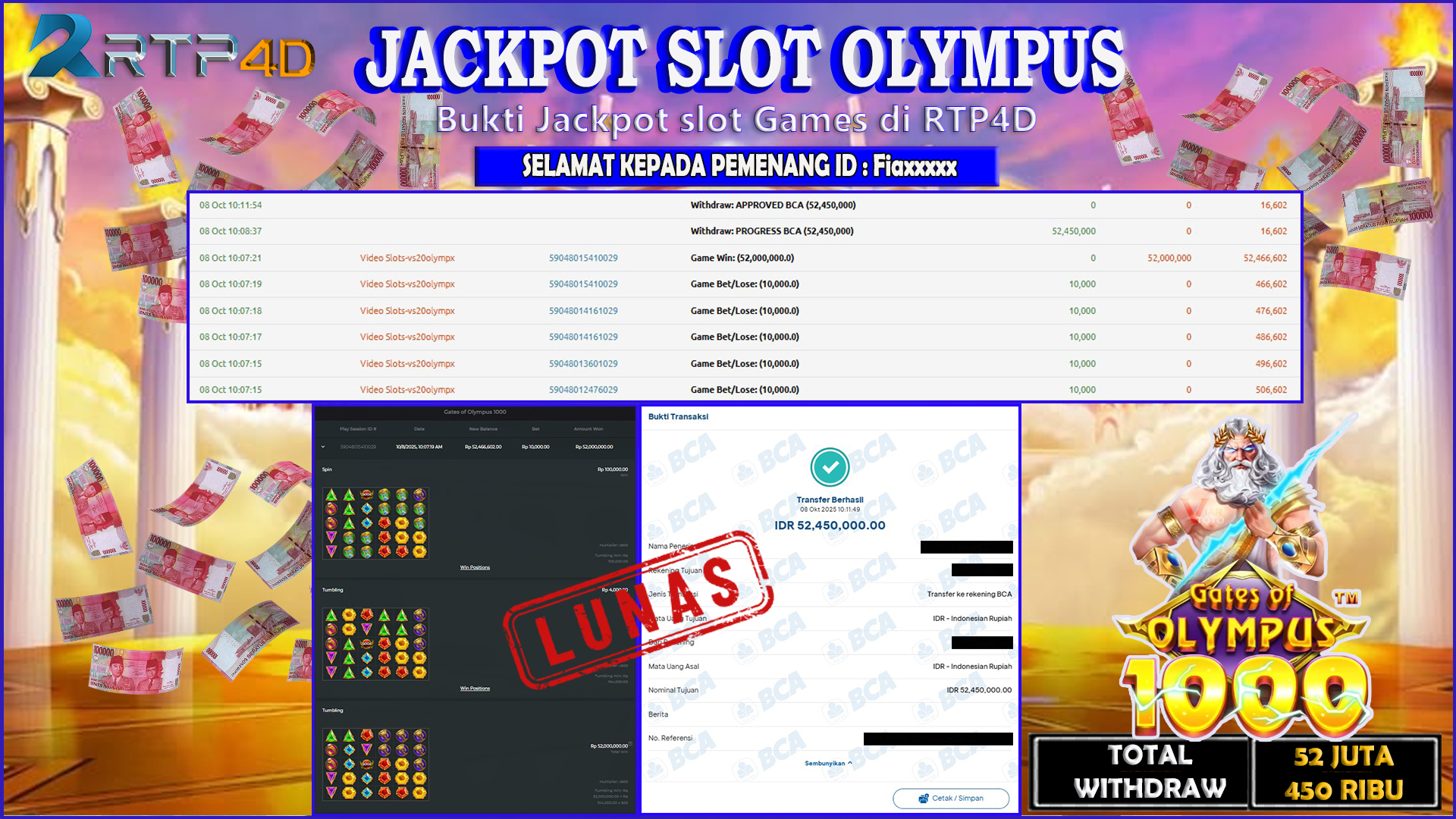 RTP4D Jackpot Slot Rp 52.450.000 ~ LUNAS