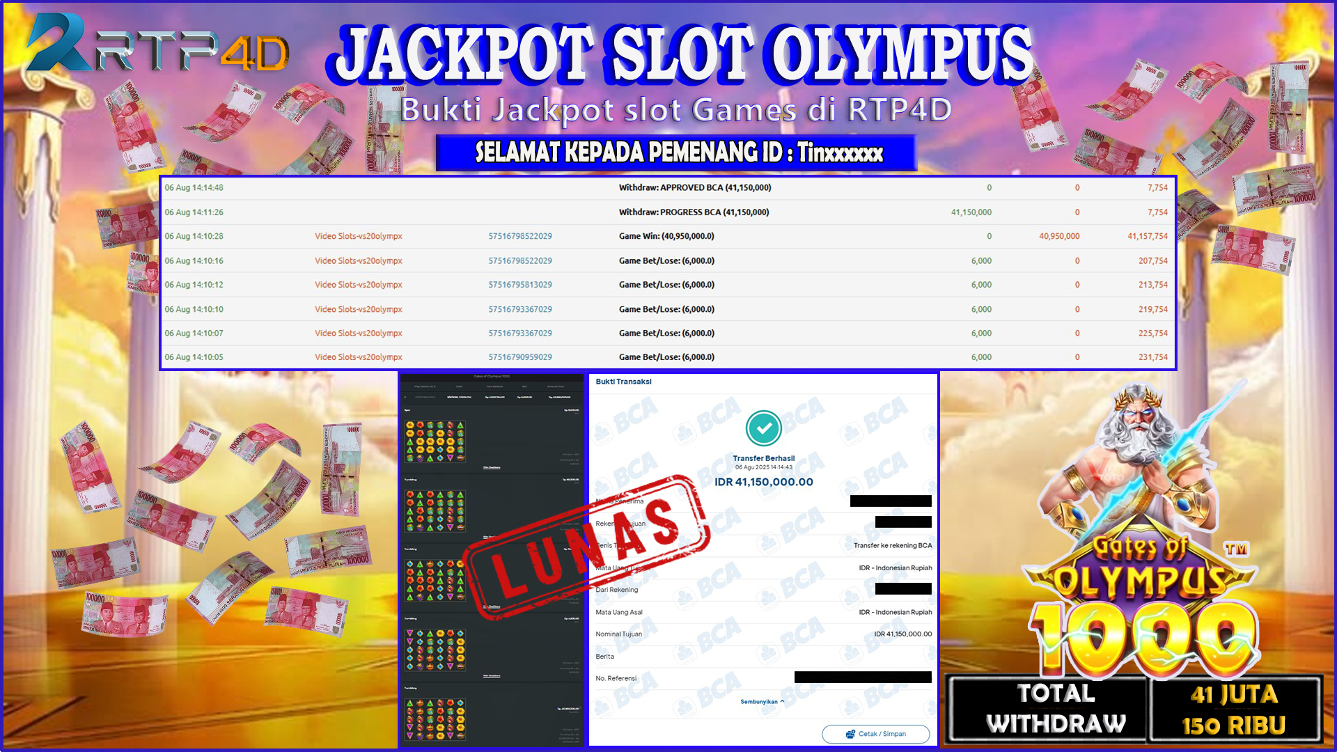 RTP4D Jackpot Slot Rp 41.150.000 ~ LUNAS