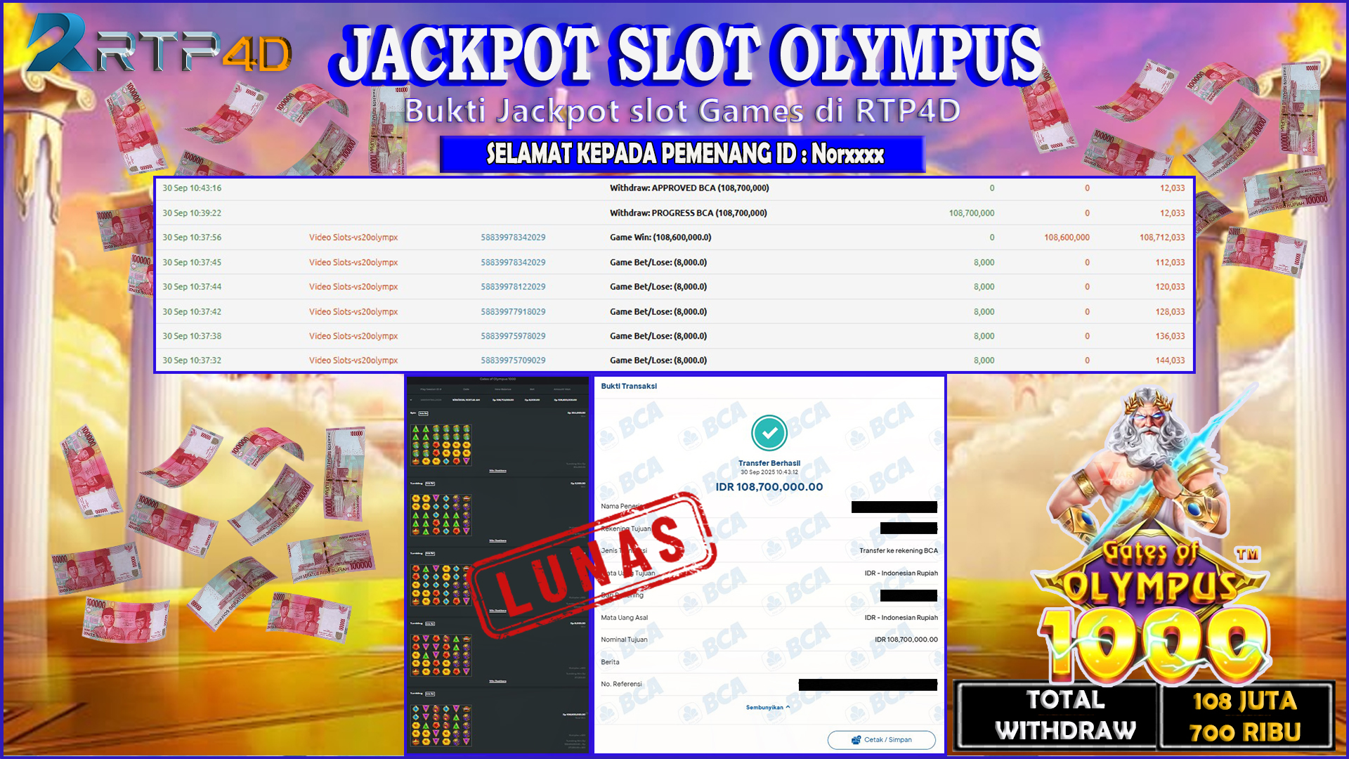 RTP4D Jackpot Slot Rp 108.700.000 ~ LUNAS