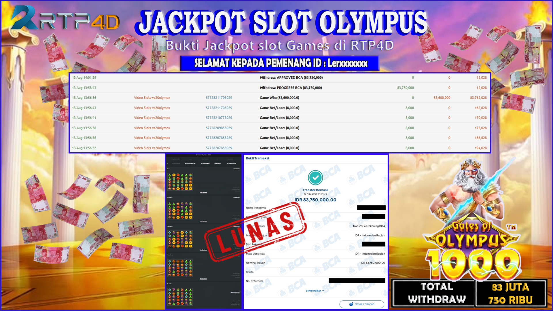 RTP4D Jackpot Slot Rp 83.750.000 ~ LUNAS