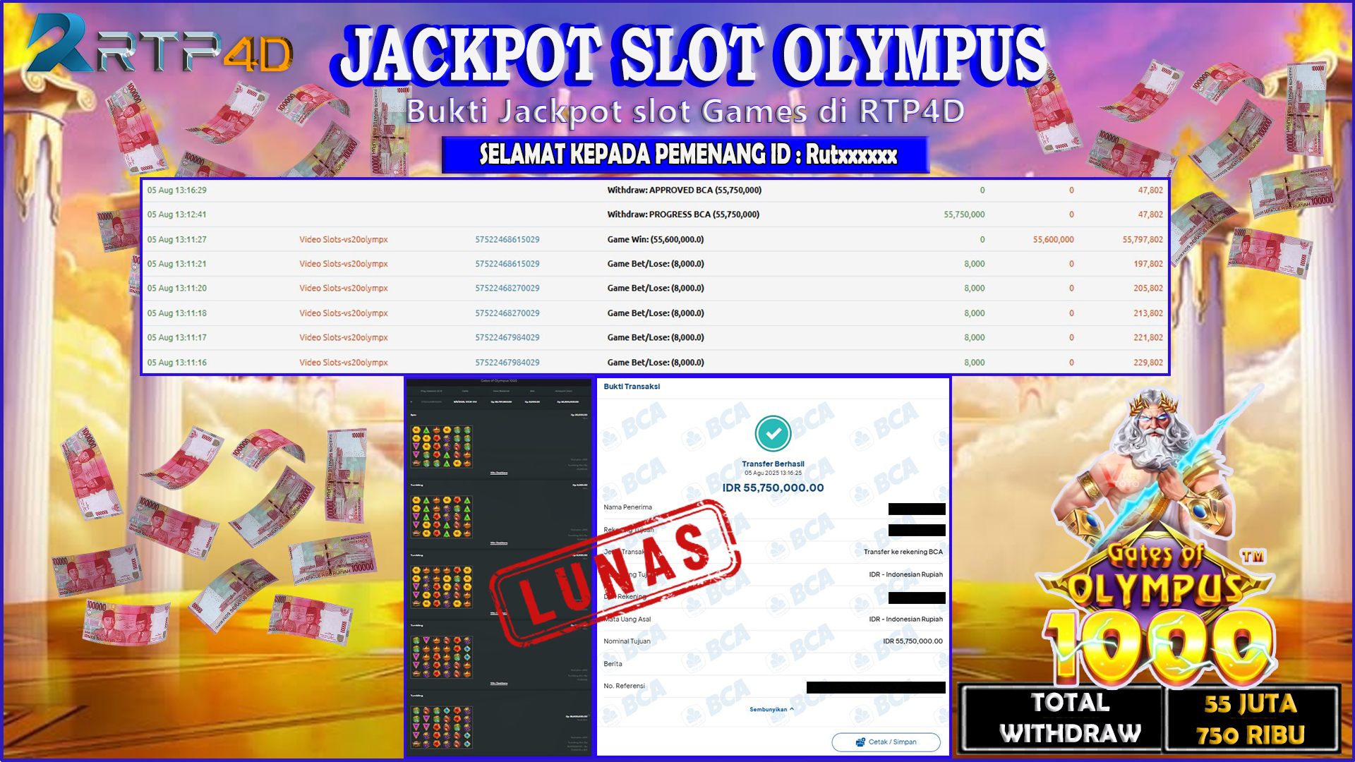 RTP4D Jackpot Slot Rp 55.750.000 ~ LUNAS