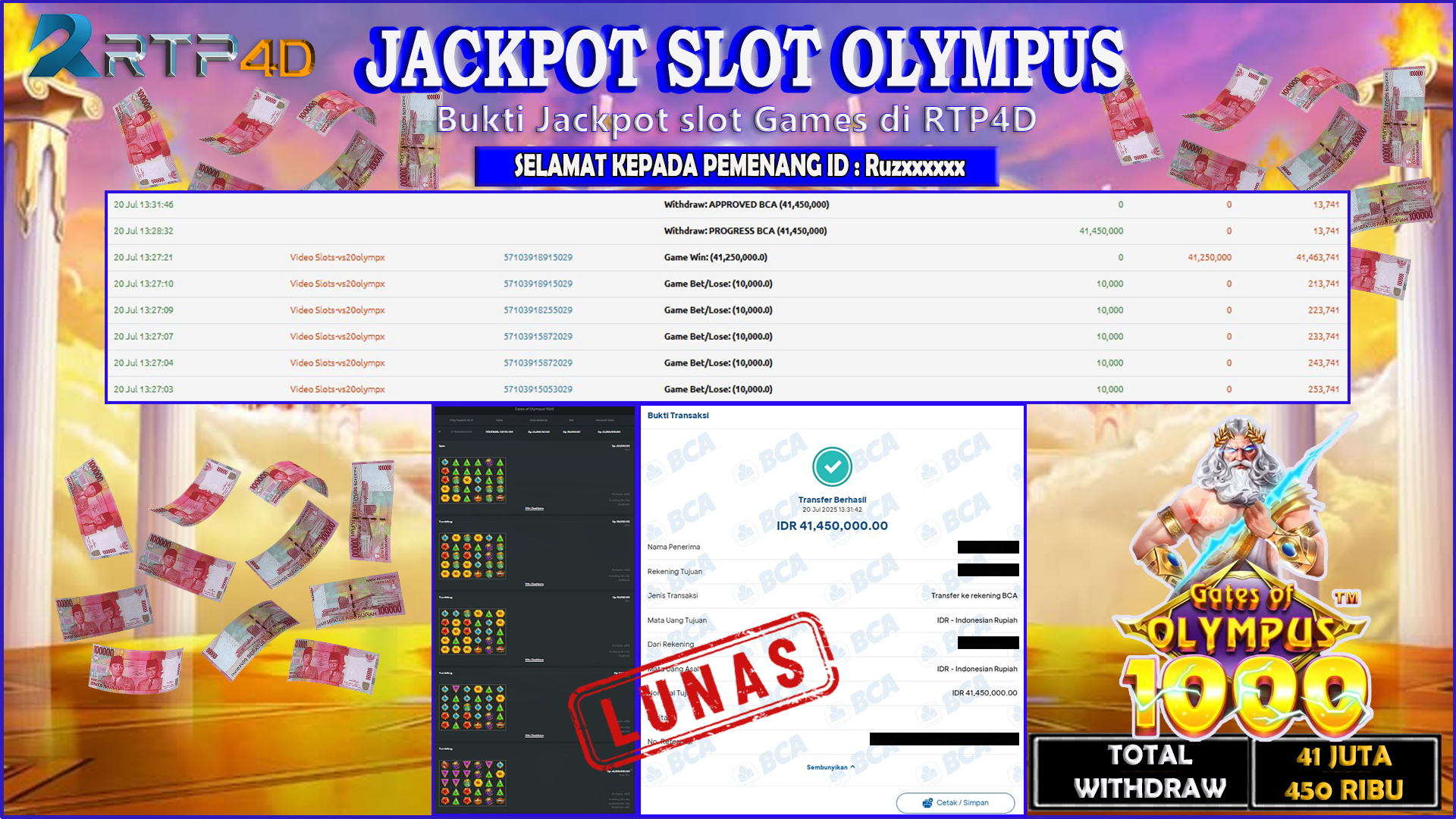 RTP4D Jackpot Slot Rp 41.450.000 ~ LUNAS