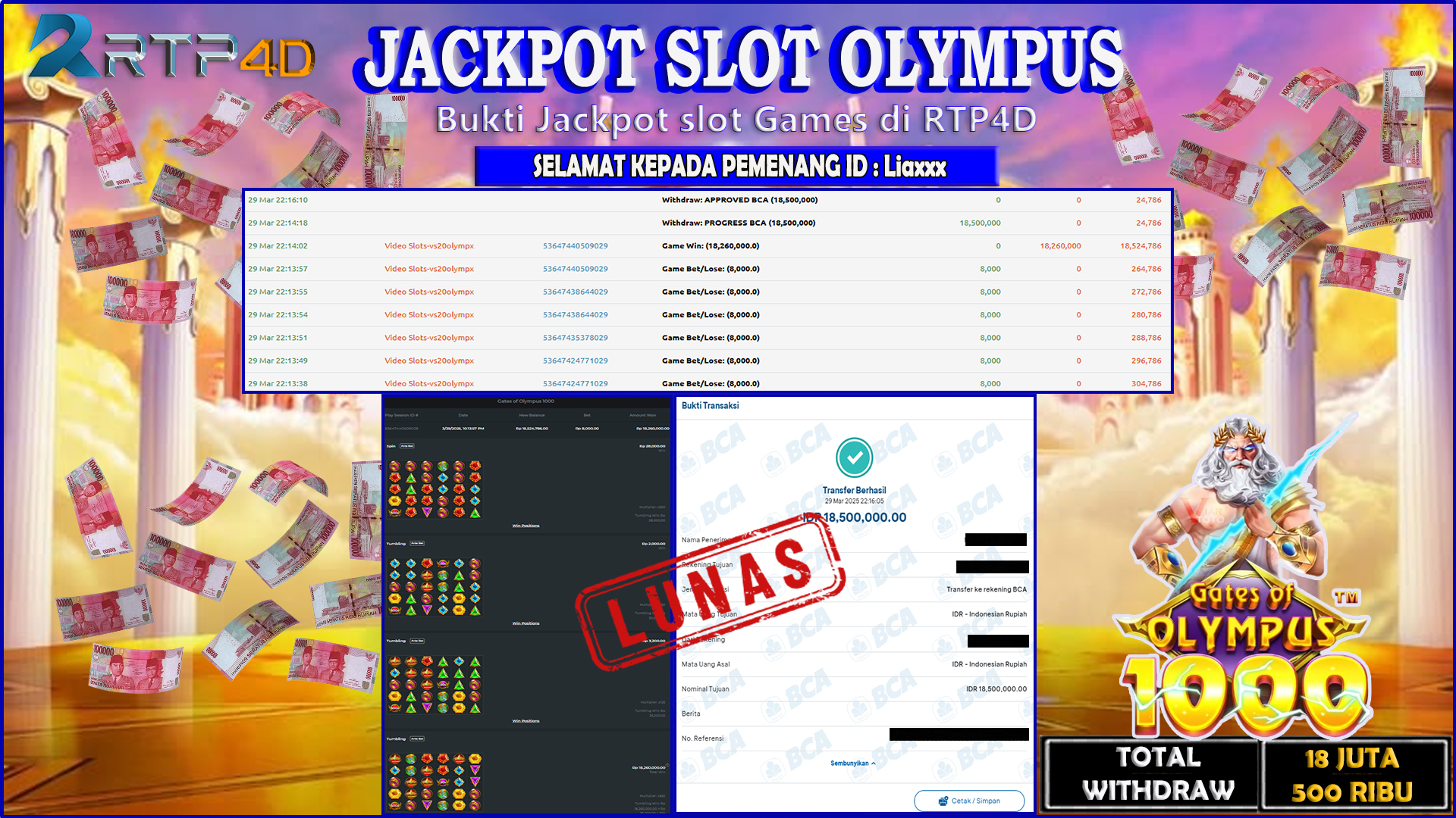 RTP4D Jackpot Slot Rp 18.500.000 ~ LUNAS