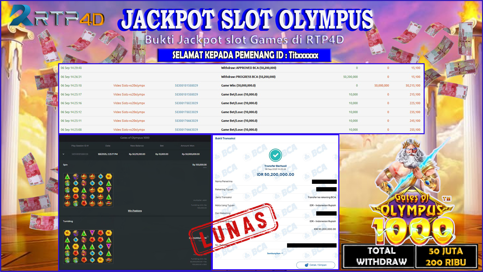 RTP4D Jackpot Slot Rp 50.200.000 ~ LUNAS