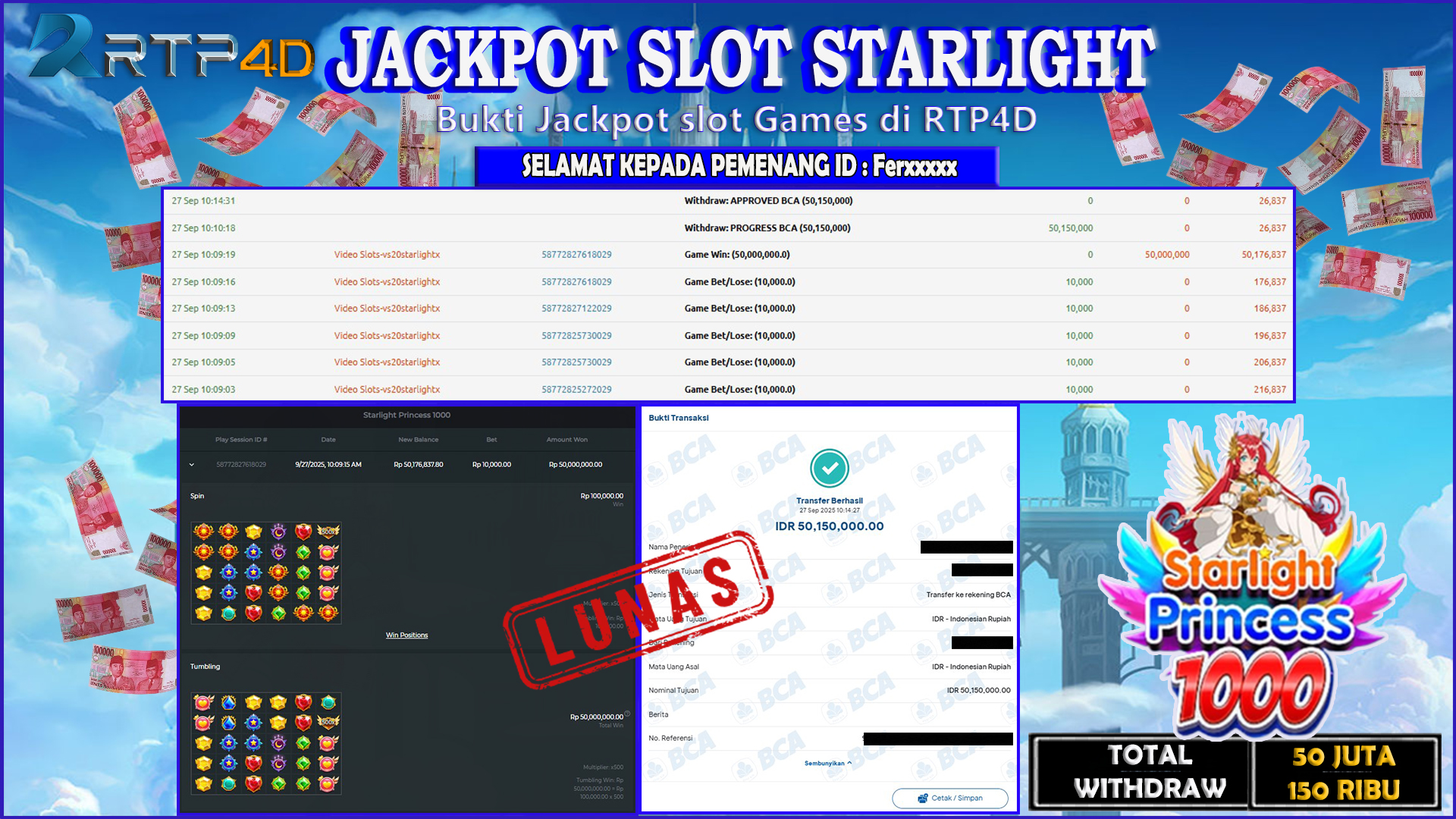 RTP4D Jackpot Slot Rp 50.150.000 ~ LUNAS