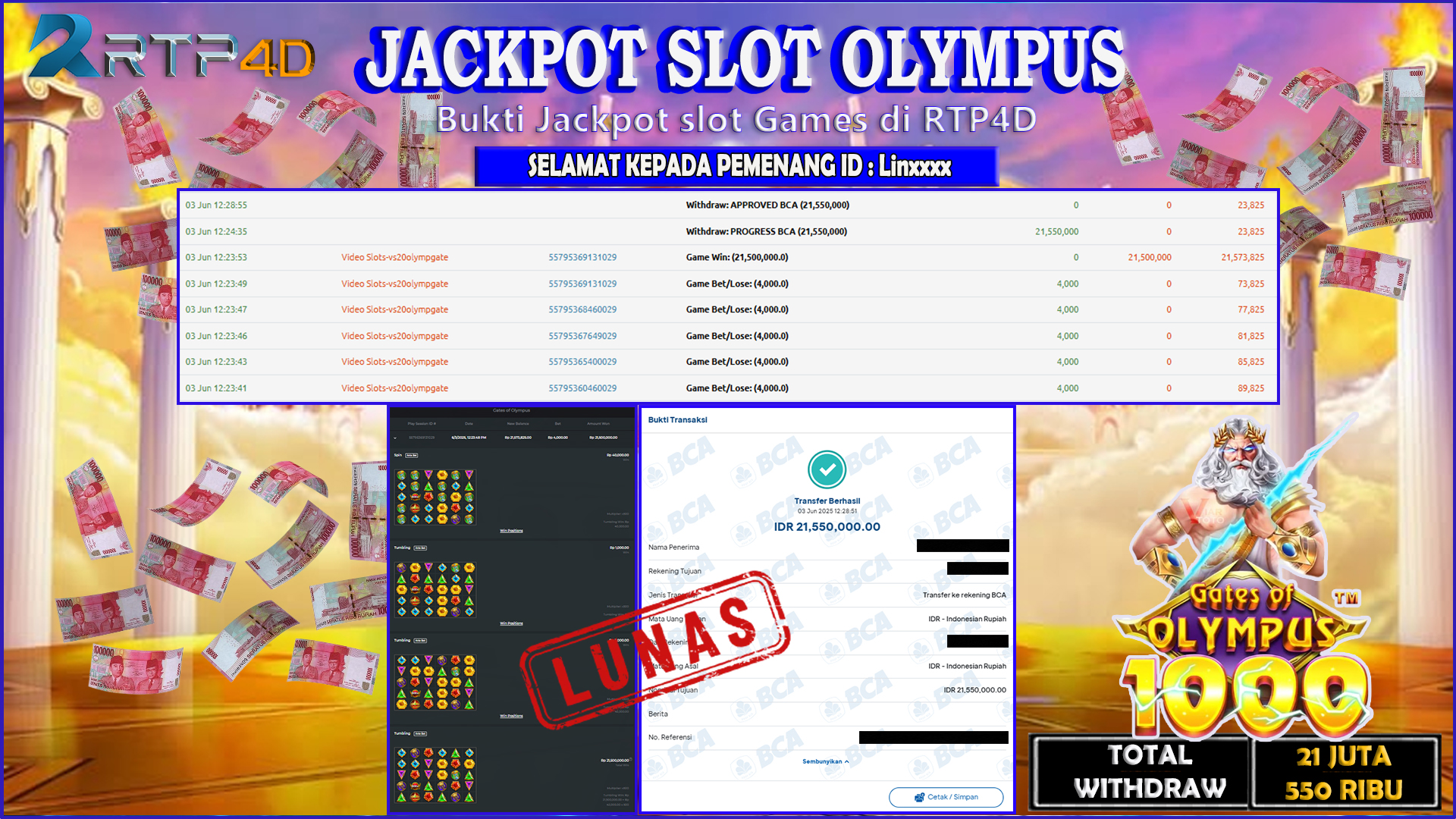 RTP4D Jackpot Slot Rp 21.550.000 ~ LUNAS