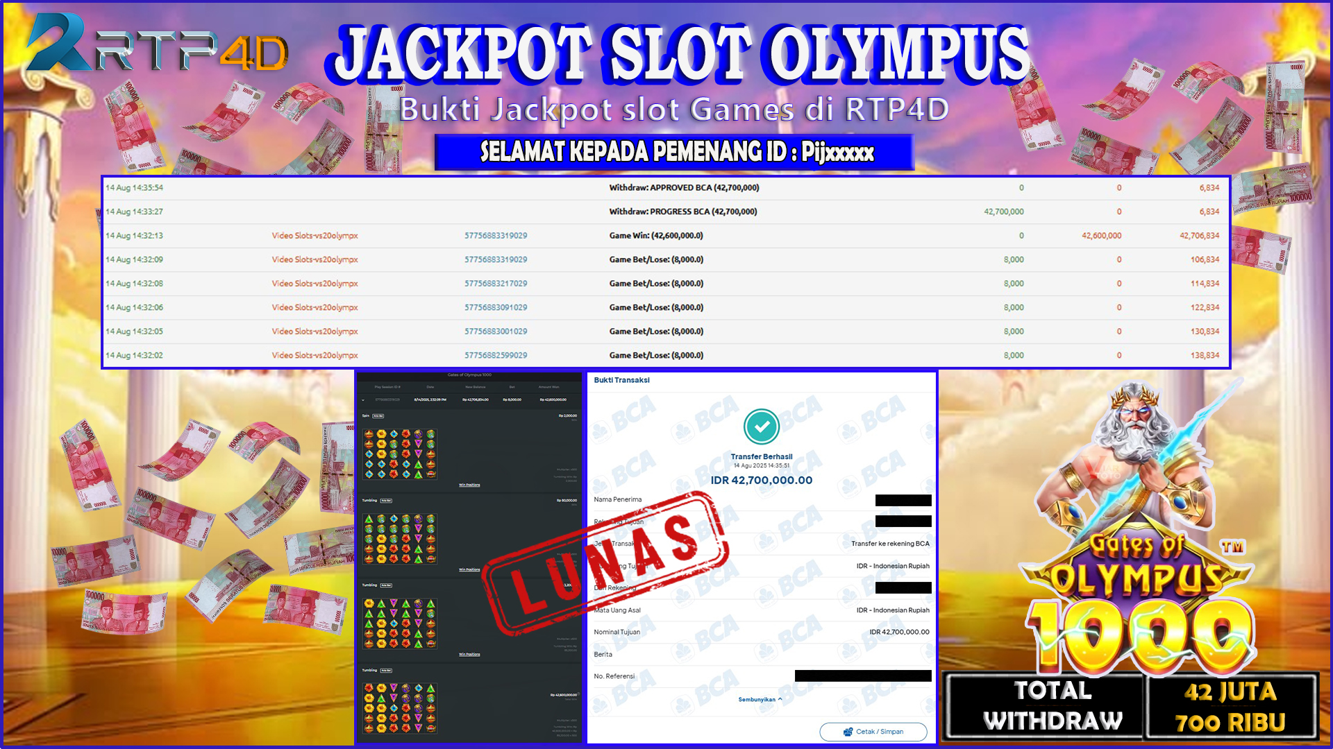 RTP4D Jackpot Slot Rp 42.700.000 ~ LUNAS