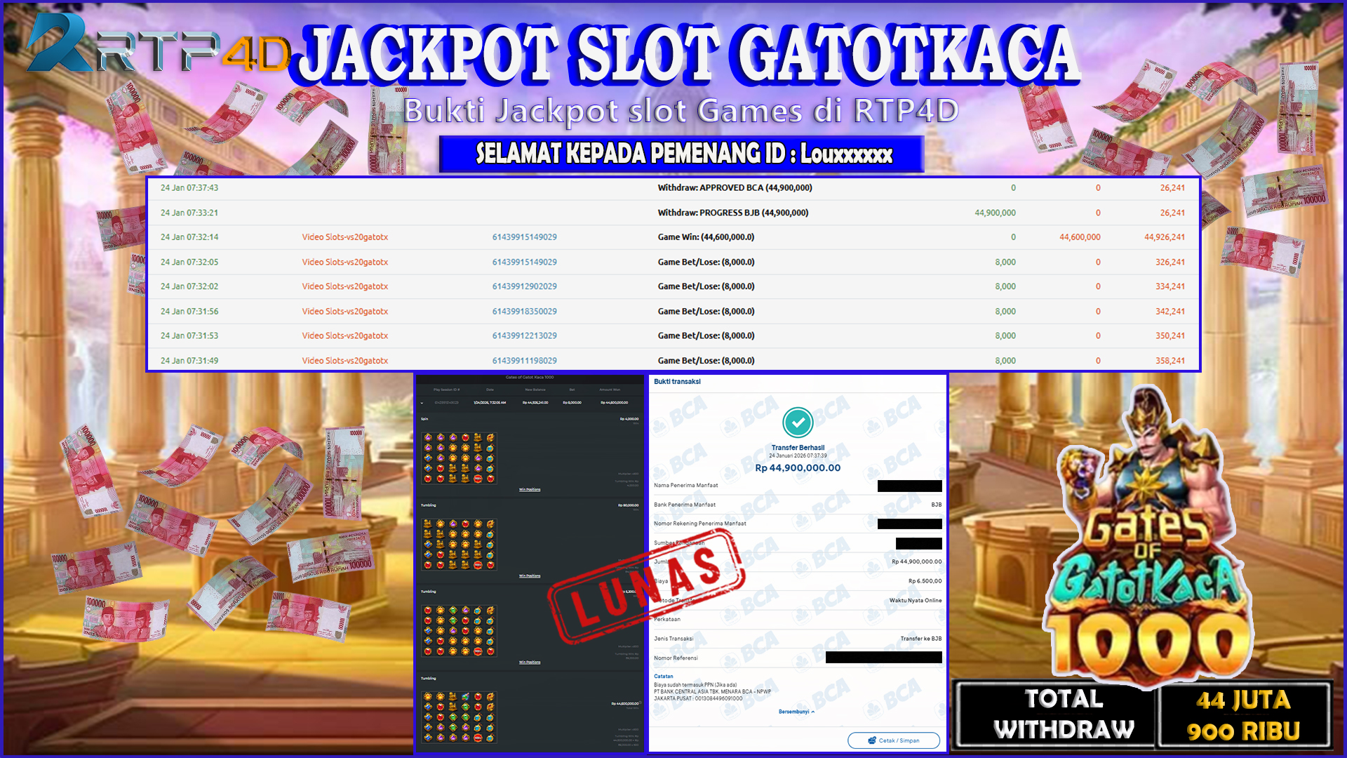 RTP4D Jackpot Slot Rp 44.900.000 ~ LUNAS