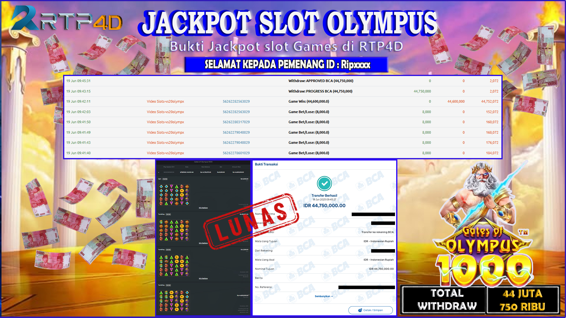 RTP4D Jackpot Slot Rp 44.750.000 ~ LUNAS