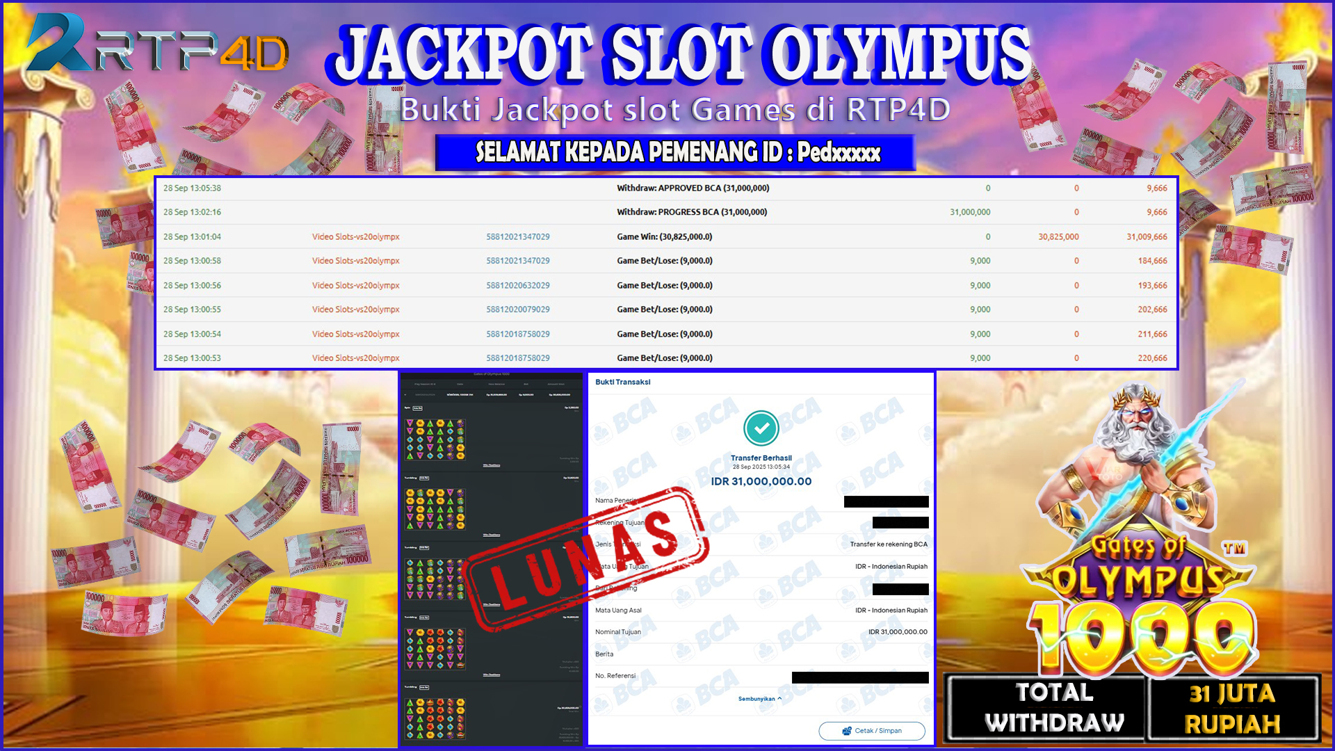 RTP4D Jackpot Slot Rp 31.000.000 ~ LUNAS