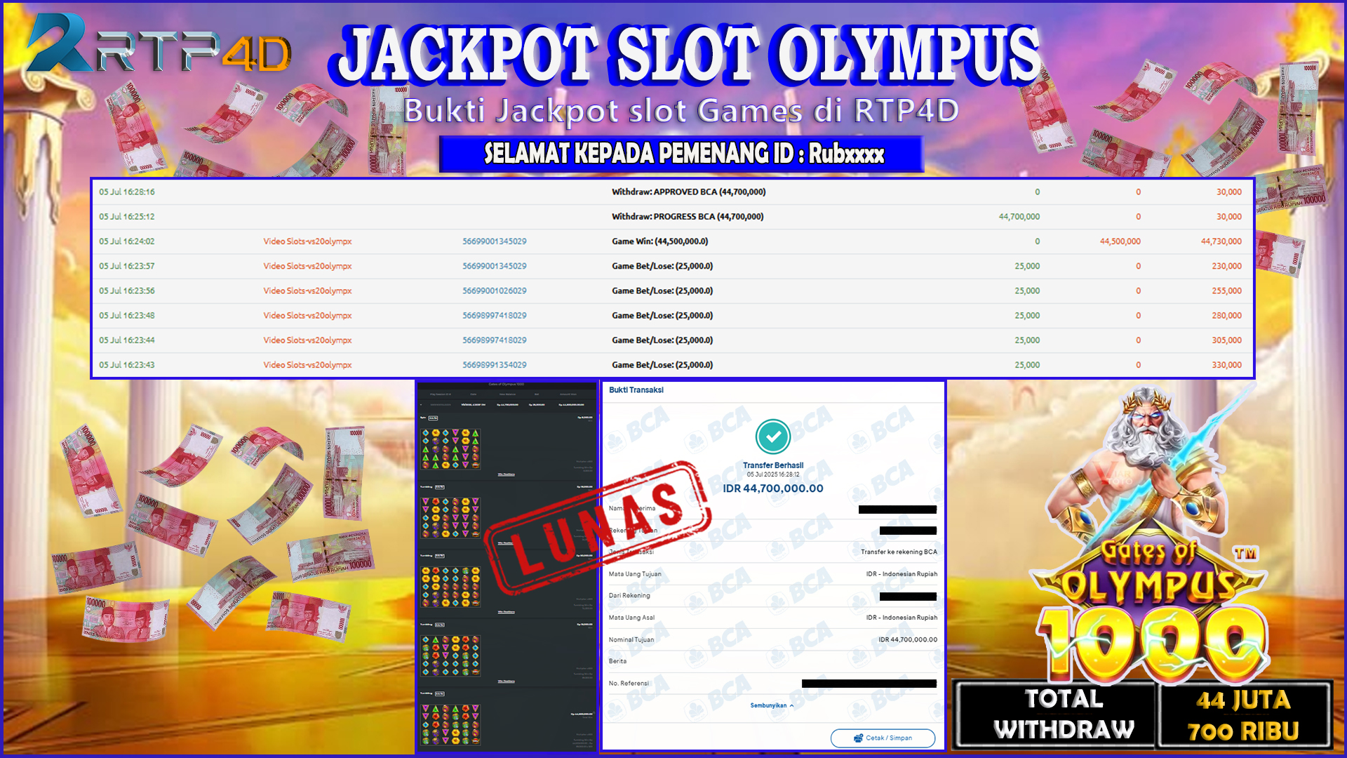 RTP4D Jackpot Slot Rp 44.700.000 ~ LUNAS