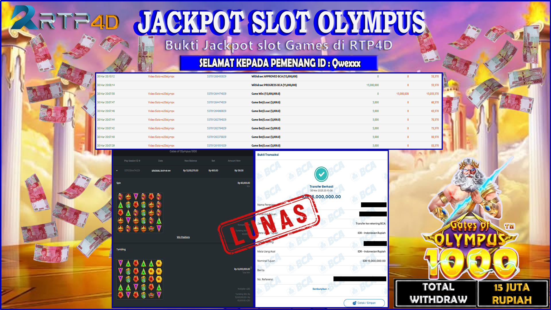 RTP4D Jackpot Slot Rp 15.000.000 ~ LUNAS