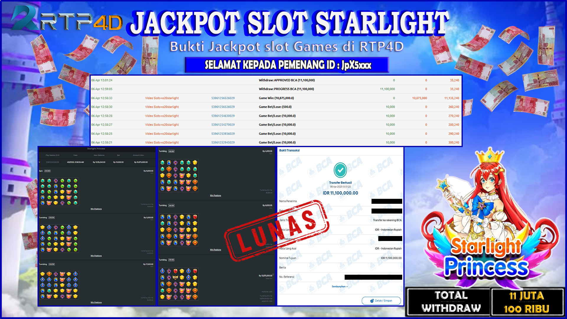 RTP4D Jackpot Slot Rp 11.100.000 ~ LUNAS