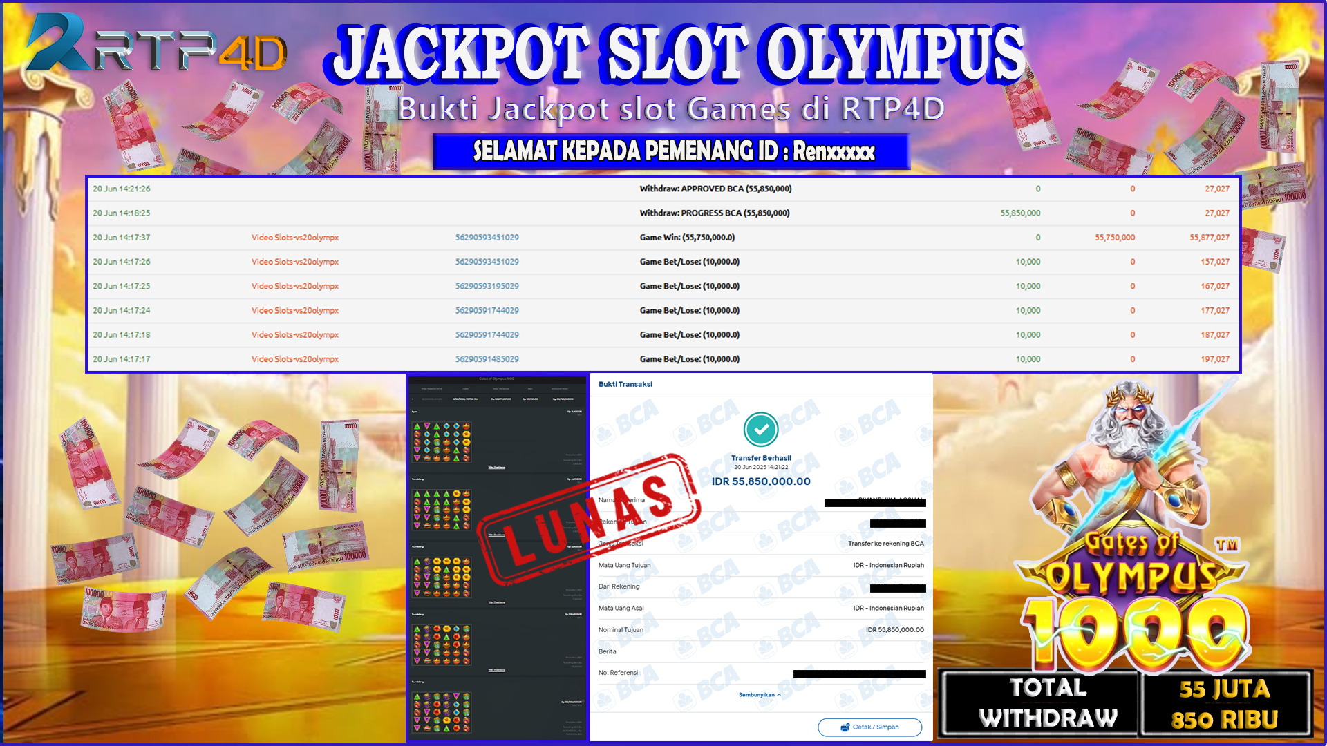 RTP4D Jackpot Slot Rp 55.850.000 ~ LUNAS