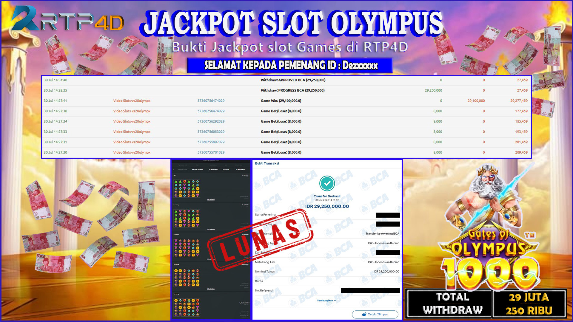 RTP4D Jackpot Slot Rp 29.250.000 ~ LUNAS