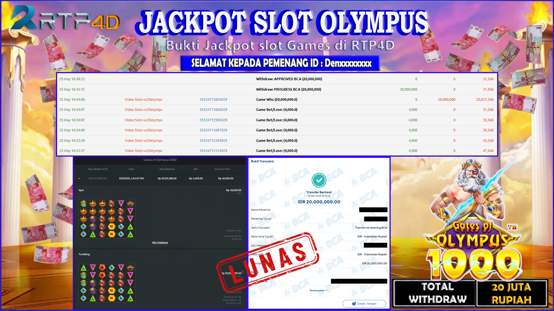 RTP4D Jackpot Slot Rp 20.000.000 ~ LUNAS