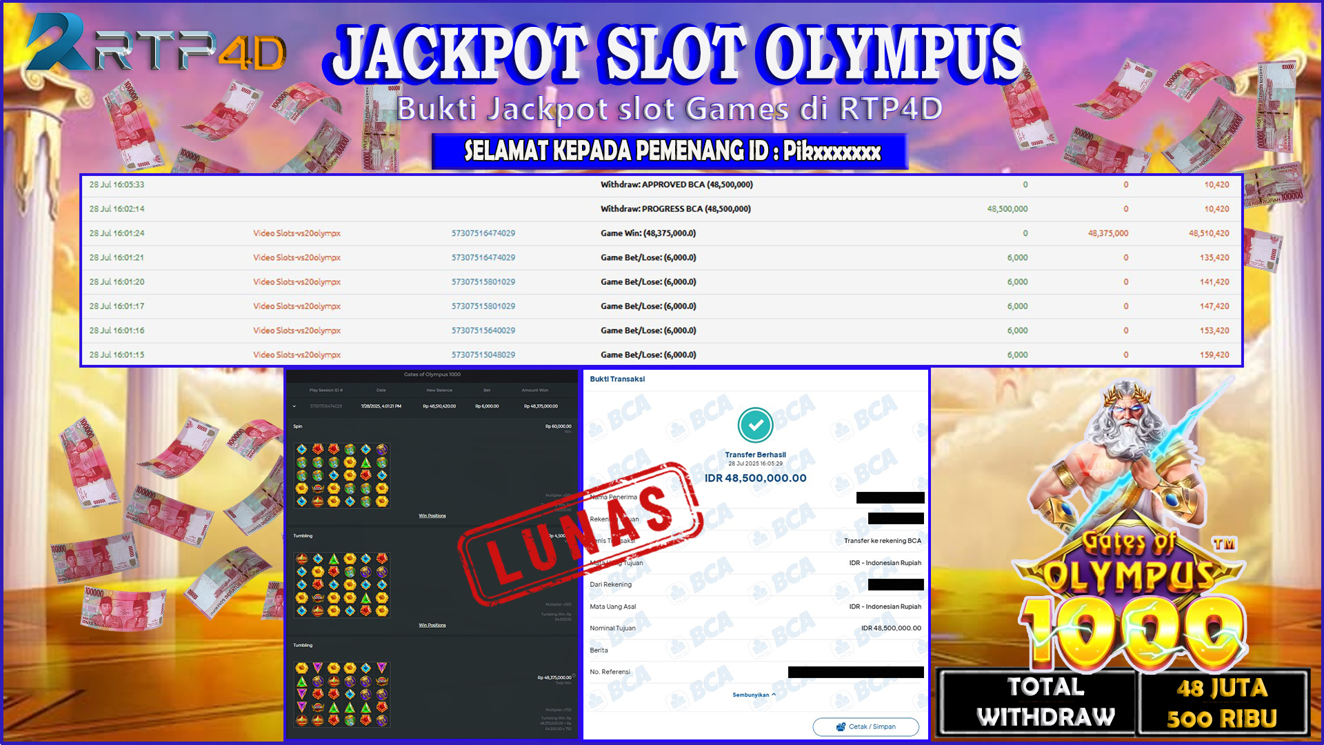 RTP4D Jackpot Slot Rp 48.500.000 ~ LUNAS
