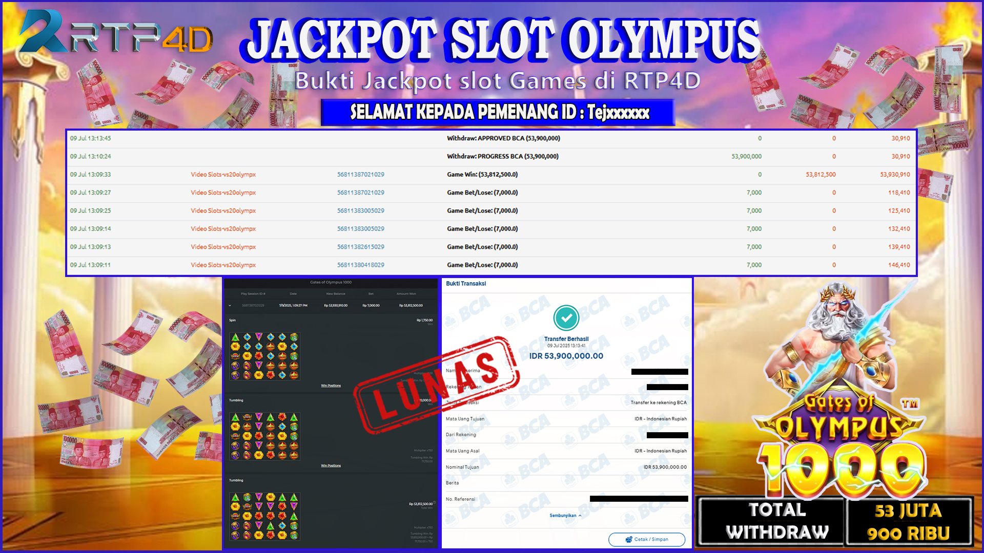 RTP4D Jackpot Slot Rp 53.900.000 ~ LUNAS