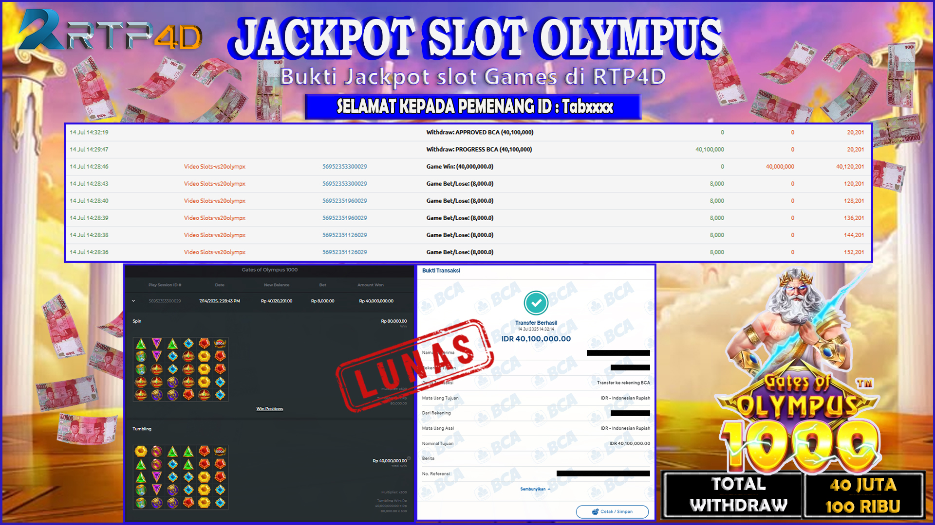 RTP4D Jackpot Slot Rp 40.100.000 ~ LUNAS