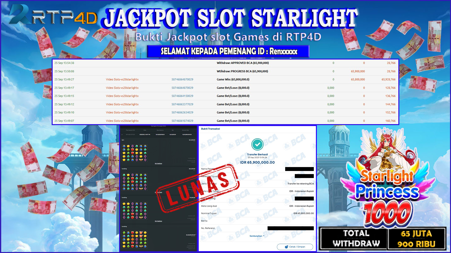 RTP4D Jackpot Slot Rp 65.900.000 ~ LUNAS