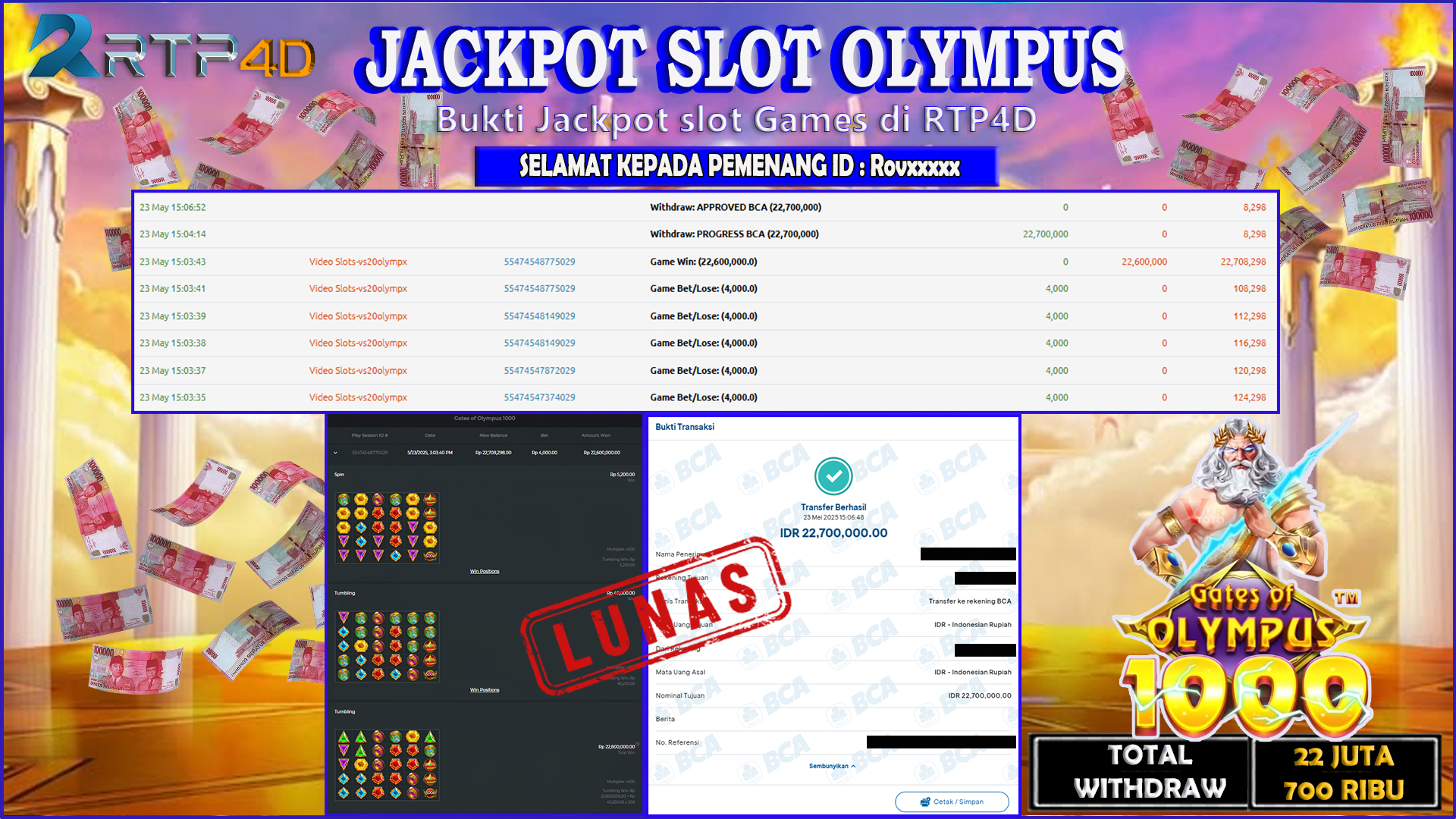 RTP4D Jackpot Slot Rp 22.700.000 ~ LUNAS