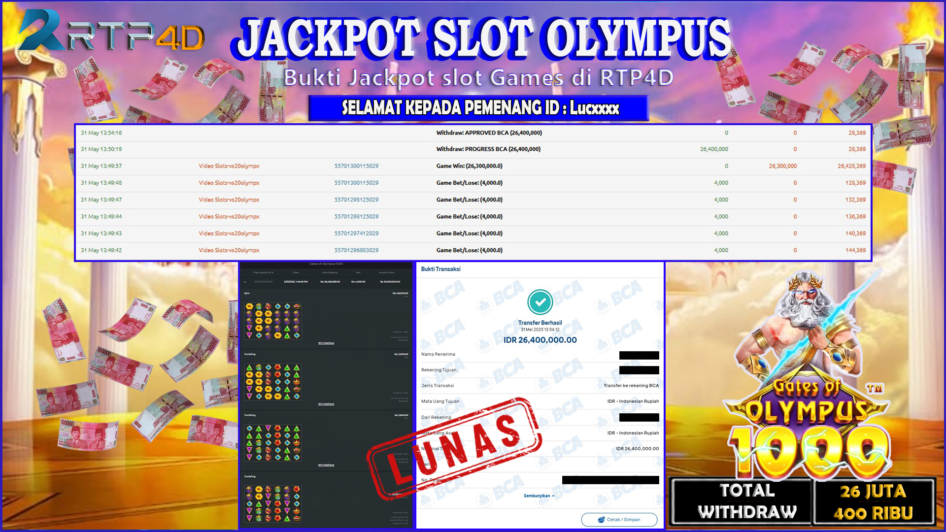 RTP4D Jackpot Slot Rp 26.400.000 ~ LUNAS