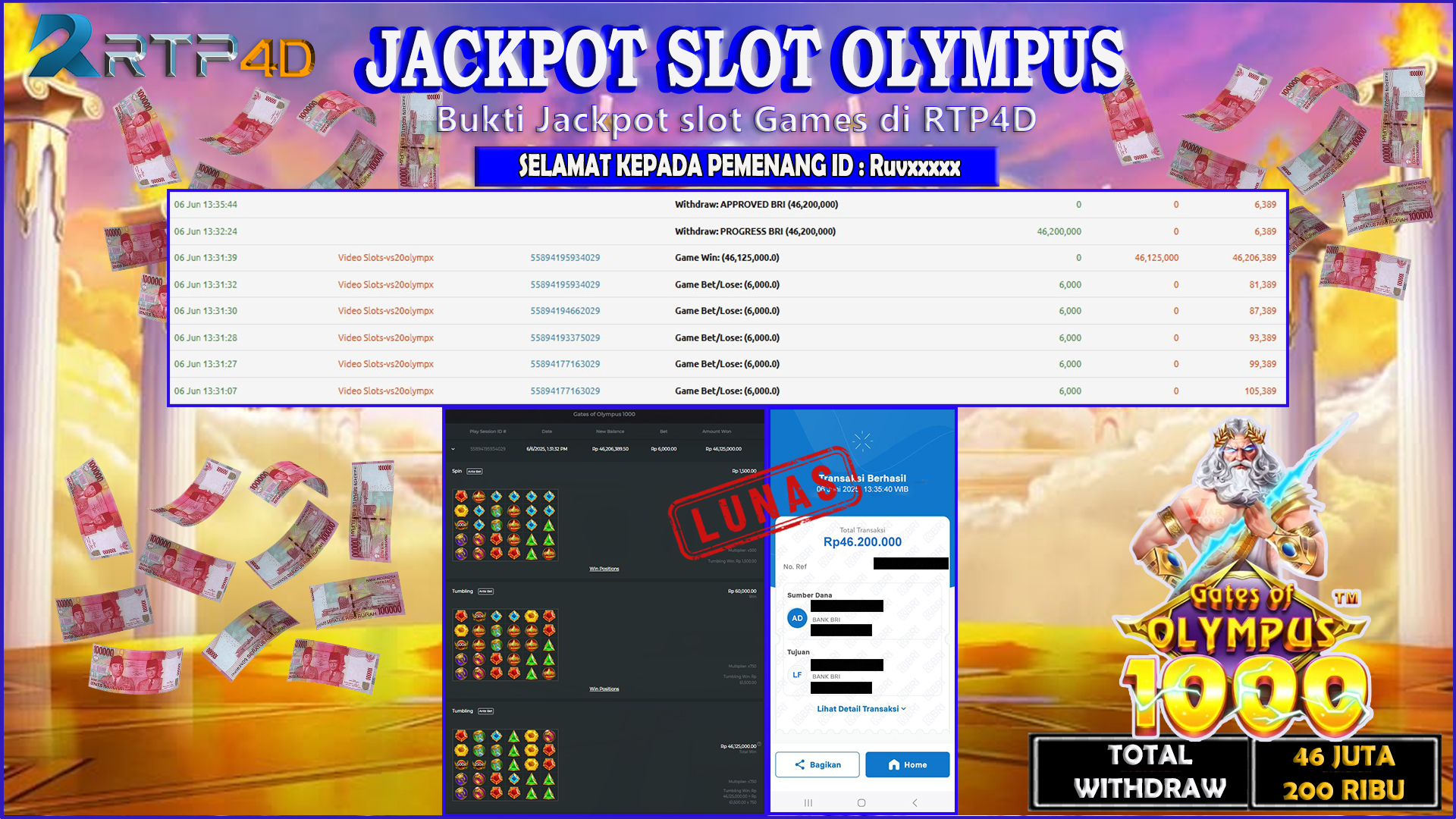 RTP4D Jackpot Slot Rp 46.200.000 ~ LUNAS